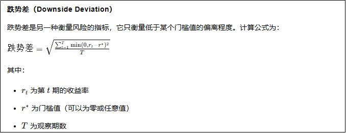 跌势差（DownsideDeviation）